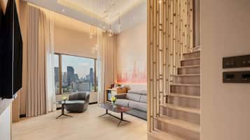 Down duvets, minibar, in-room safe, desk