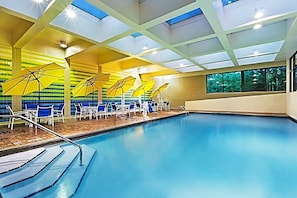 Indoor pool, open 6:00 AM to 11:00 PM, sun loungers