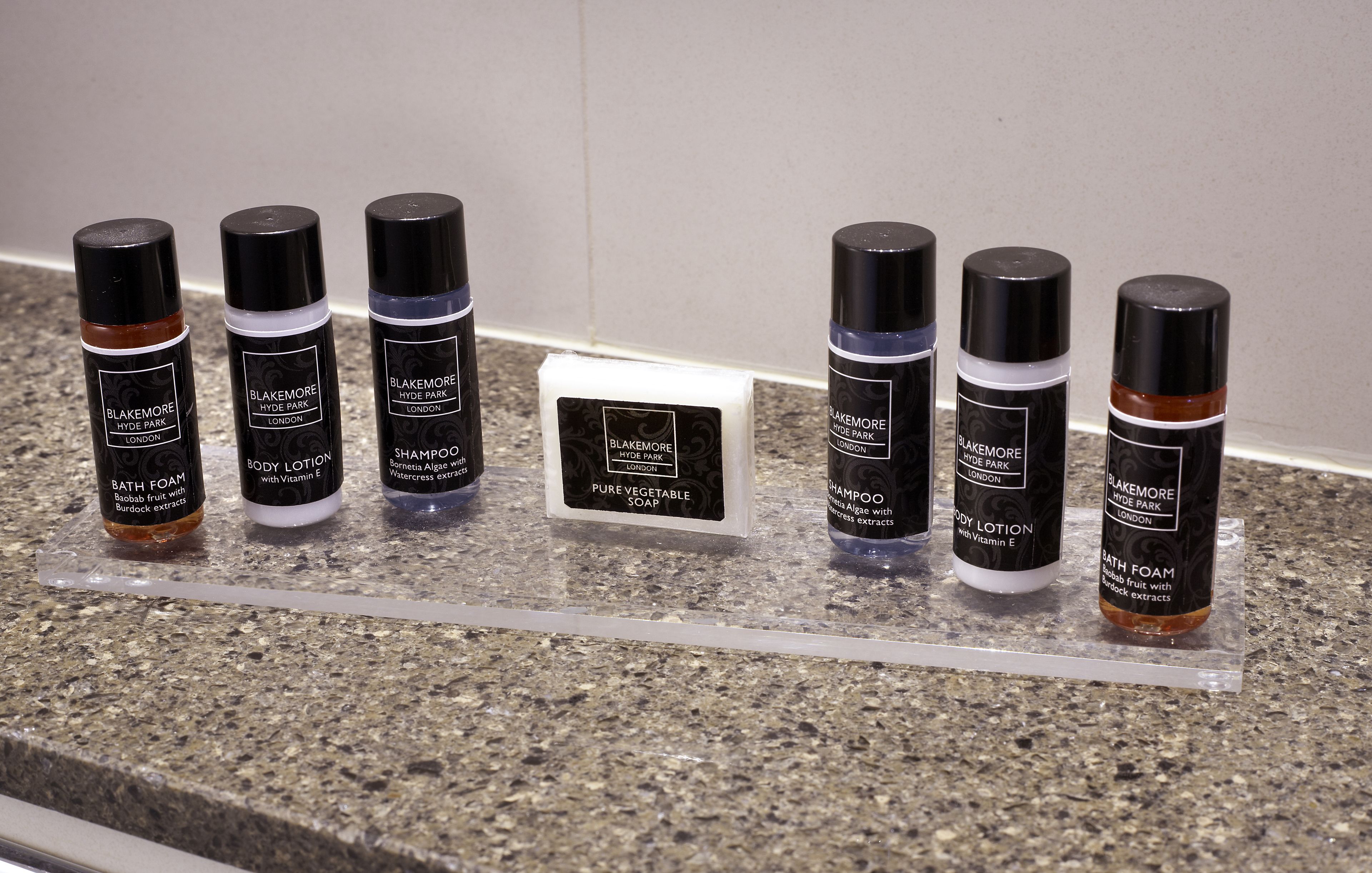 combined shower/bathtub, rainfall showerhead, eco-friendly toiletries