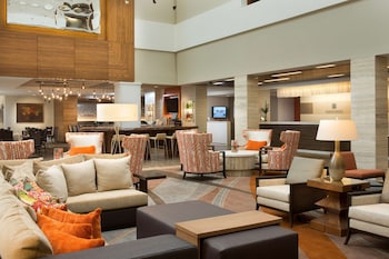 Hotel entrance and lobby at Sonesta Resort Hilton Head Island