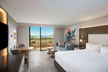 Hotel amenities such as safe, desk and work area at Sonesta Resort Hilton Head Island