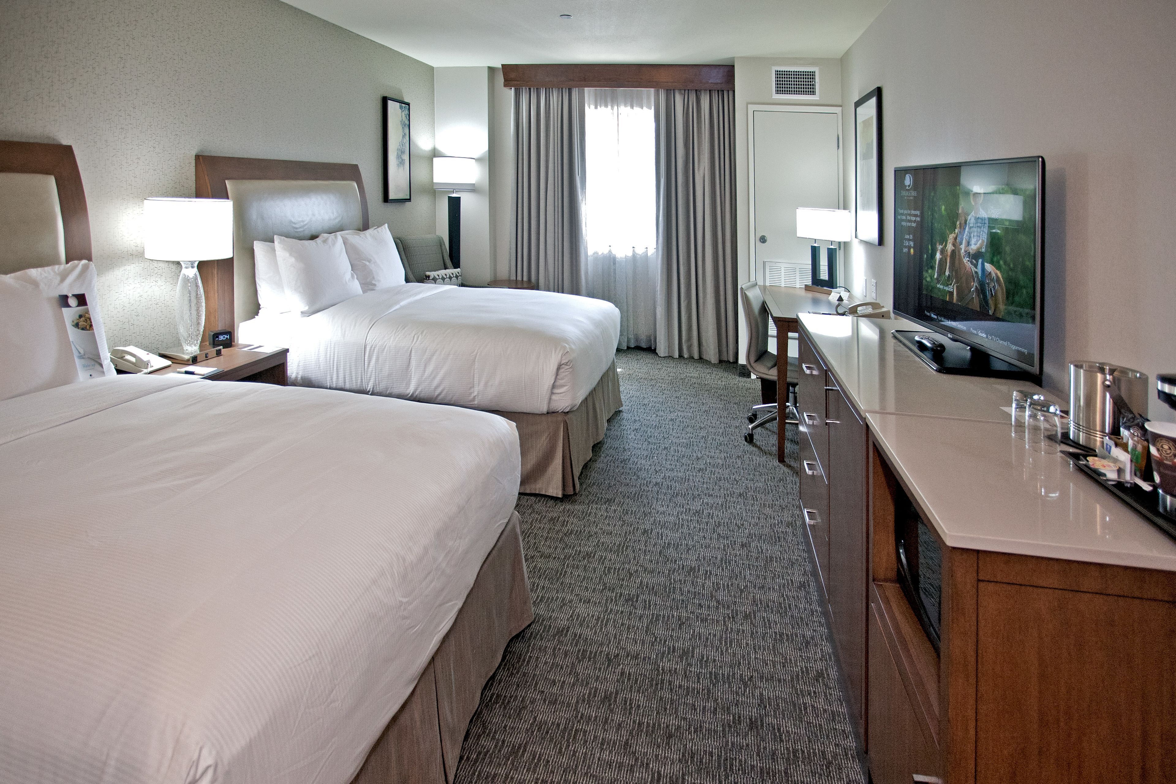 standard room, 2 double beds | hypo-allergenic bedding, in-room safe, desk, blackout curtains