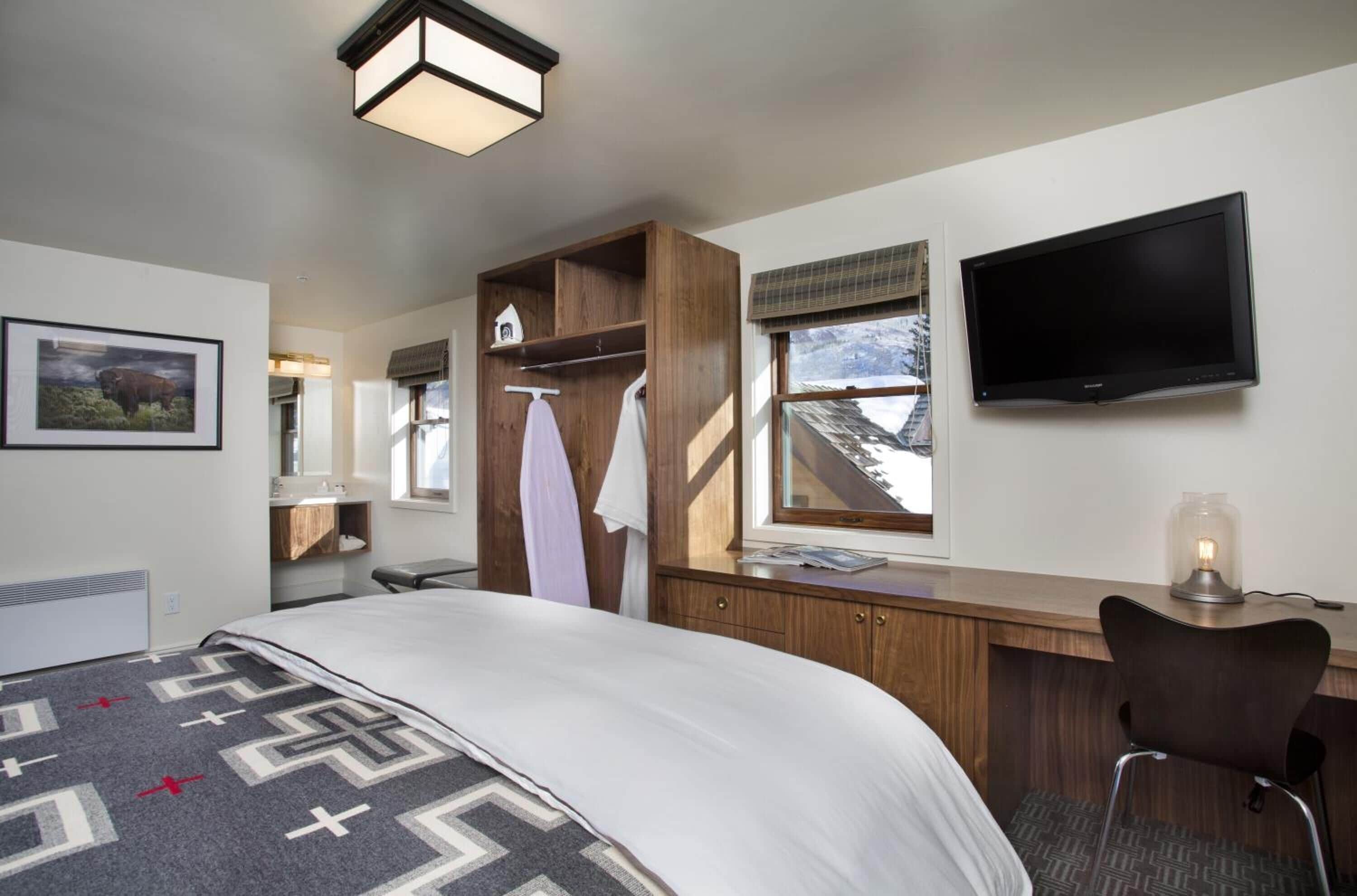 premium bedding, desk, iron/ironing board, free cots/infant beds