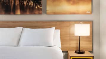 Desk, free WiFi, bed sheets