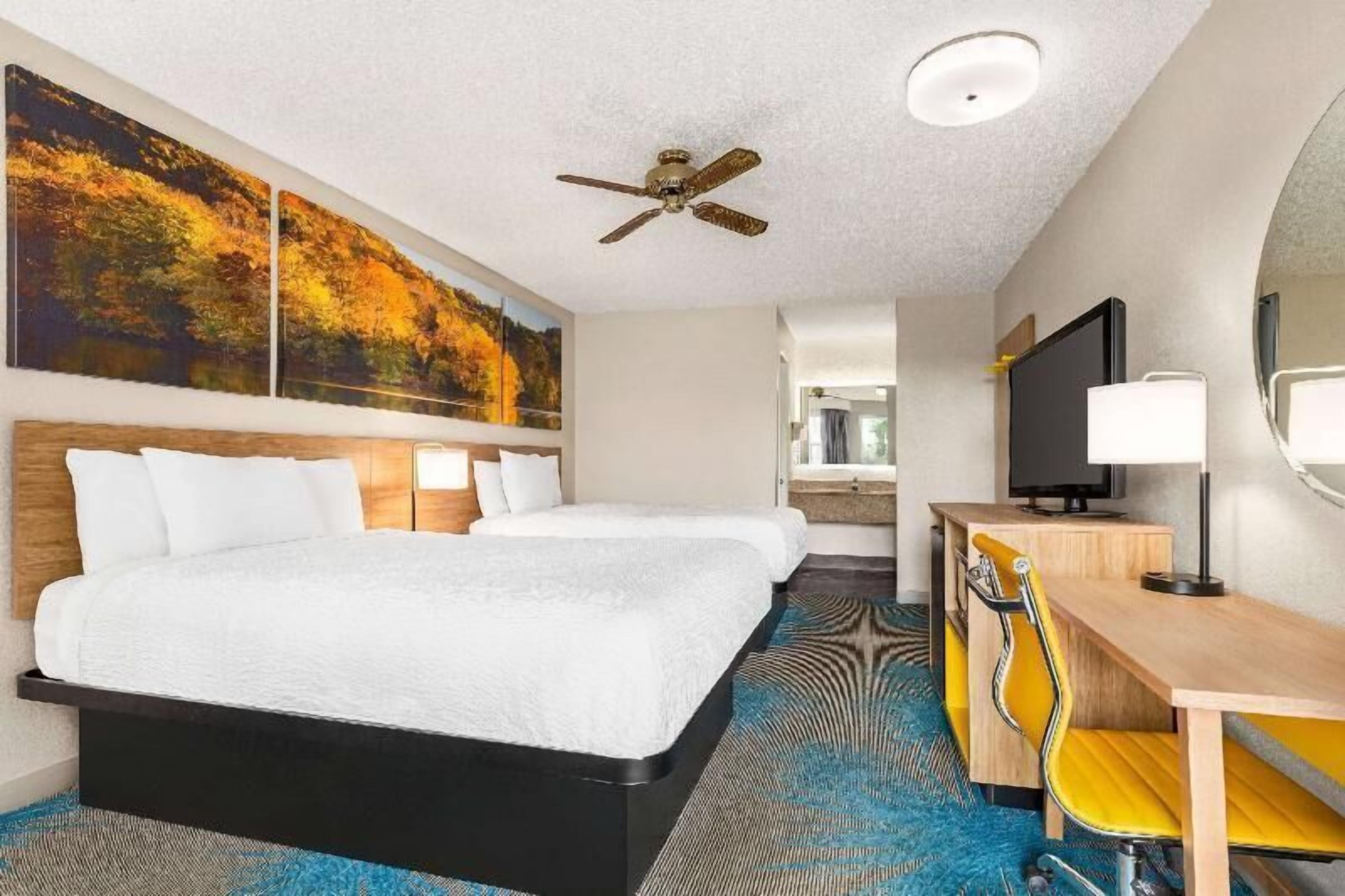 Desk, free WiFi, bed sheets