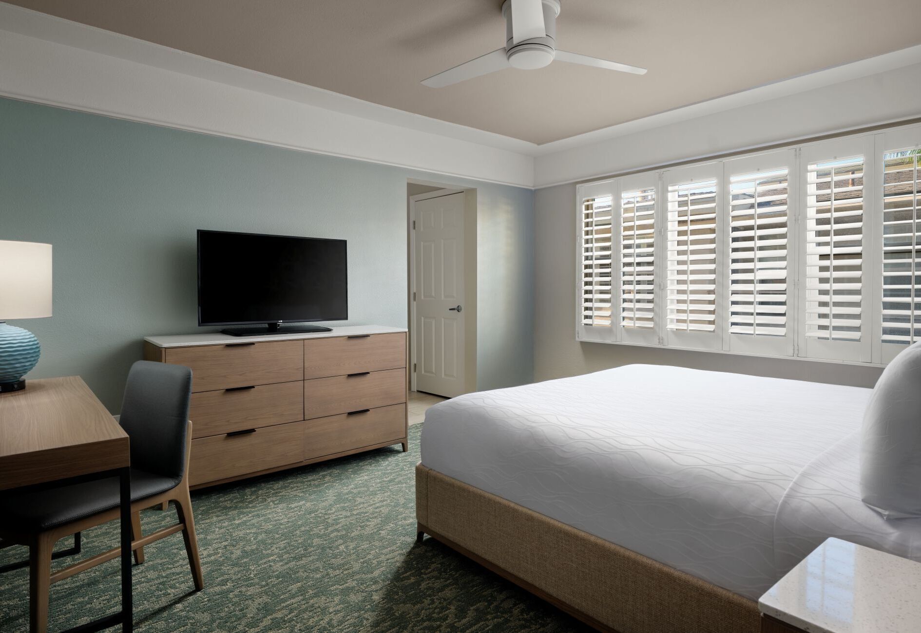 Desk, blackout curtains, iron/ironing board, cots/infant beds