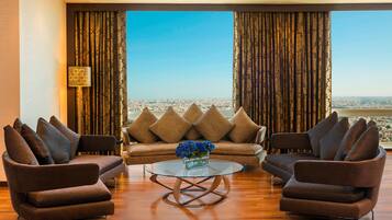 Suite, 1 King Bed, City View | Down duvets, pillow-top beds, free minibar items, in-room safe
