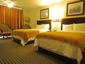 Double Room, 2 Double Beds | 1 bedroom, desk, blackout drapes, iron/ironing board