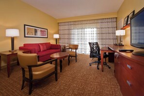 Suite, 1 King Bed with Sofa bed | Living area | TV, pay films - Courtyard by Marriott Richmond West (Richmond)