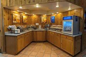 Free daily self-serve breakfast