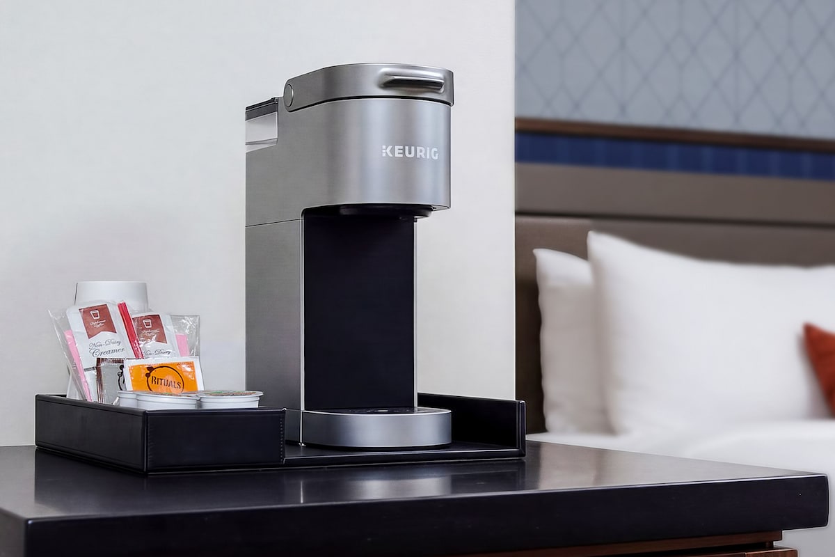 Hypo-allergenic bedding available, desk, laptop workspace