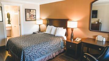 Desk, blackout curtains, iron/ironing board, free WiFi