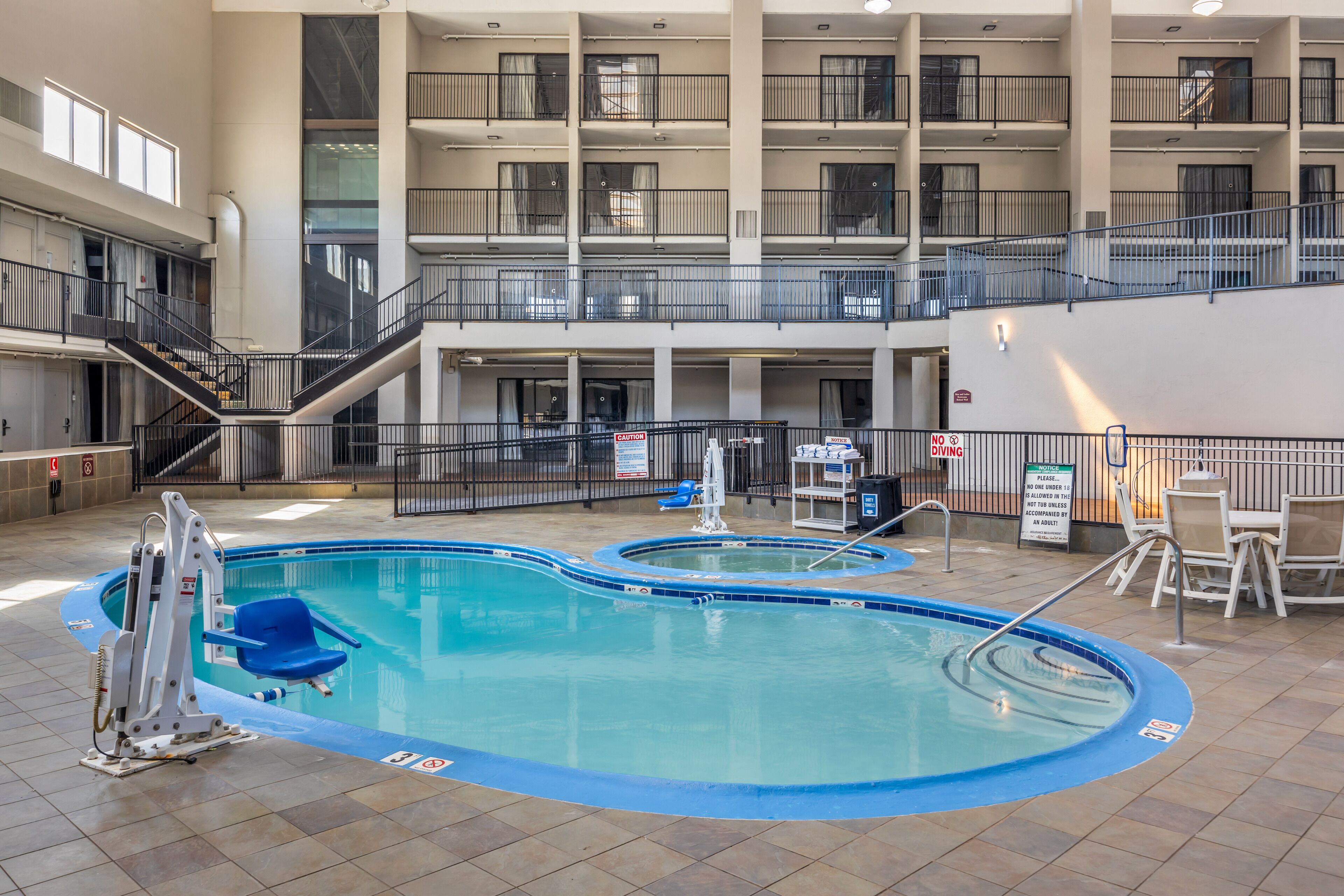Indoor pool, seasonal outdoor pool