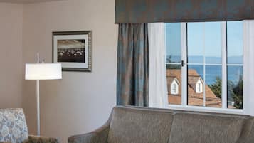 In-room safe, desk, iron/ironing board, cribs (free)