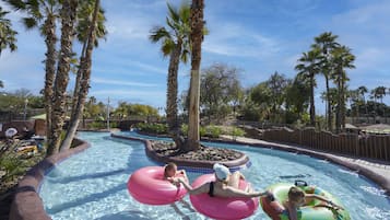 7 outdoor pools, pool umbrellas, sun loungers