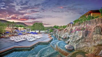 7 outdoor pools, cabanas (surcharge), pool umbrellas