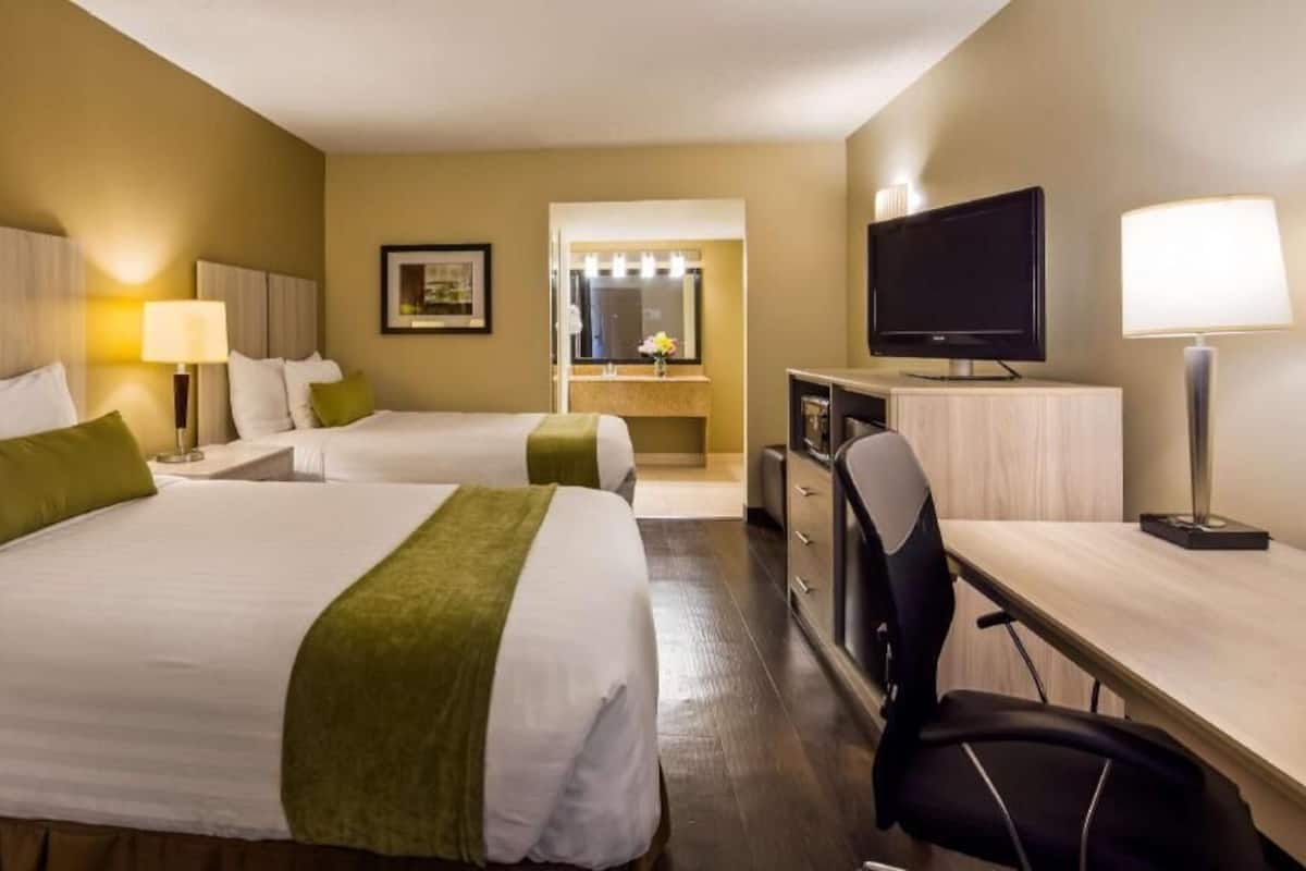 Hypo-allergenic bedding, pillowtop beds, in-room safe, desk
