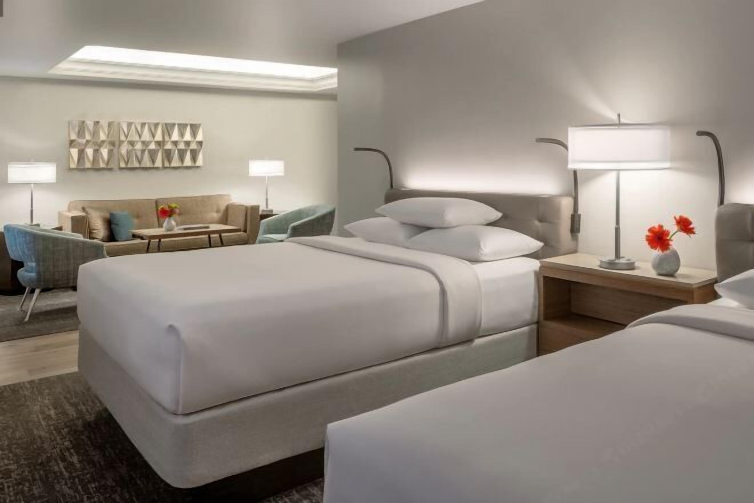 Premium bedding, down comforters, pillowtop beds, in-room safe