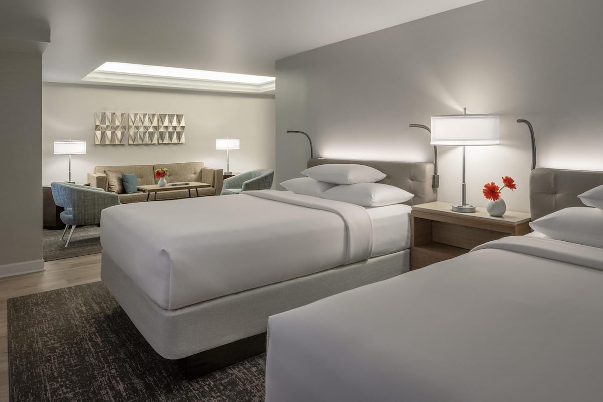 Premium bedding, down comforters, pillowtop beds, in-room safe