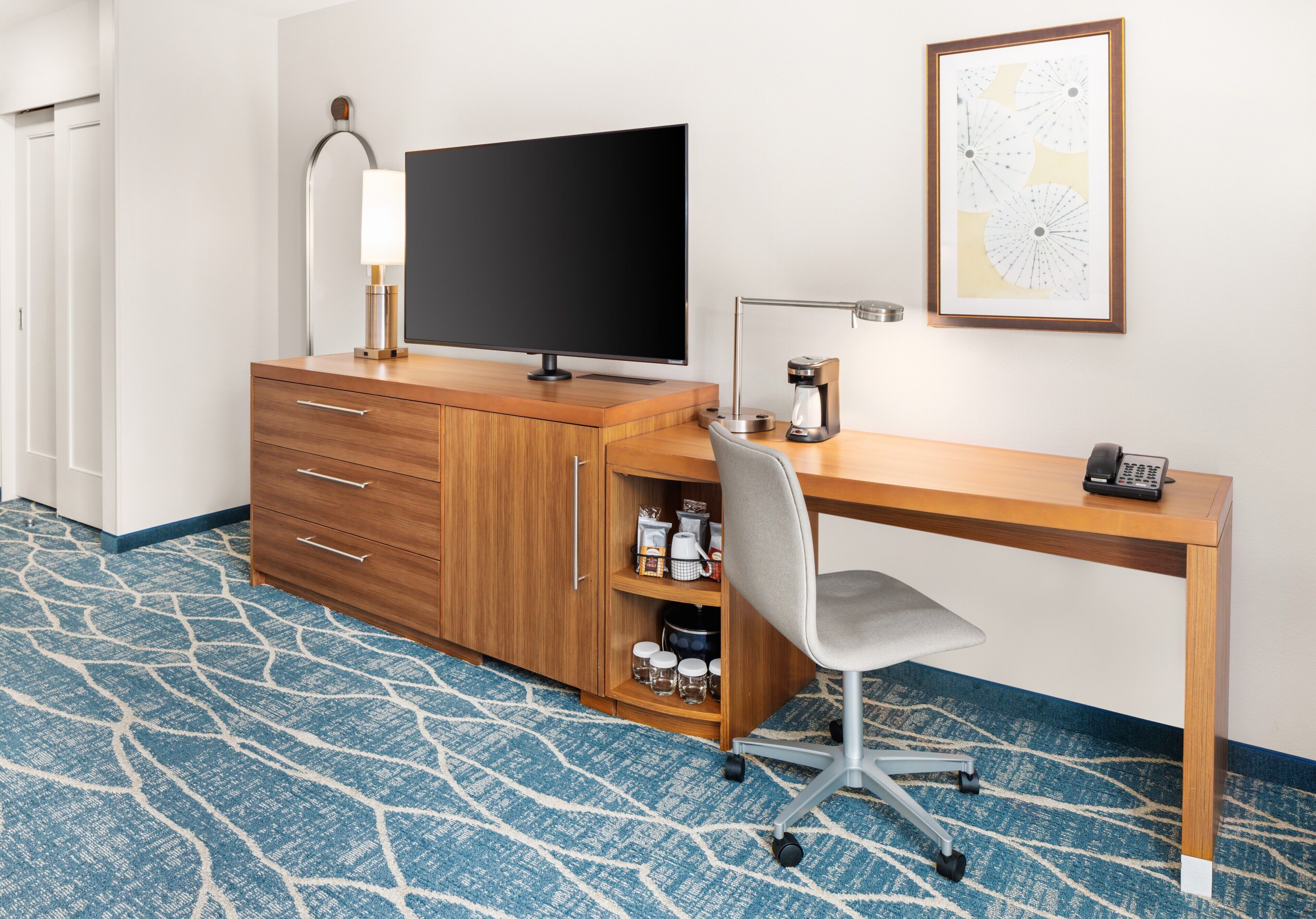 in-room safe, desk, blackout curtains, iron/ironing board