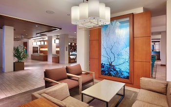 Hotel entrance and lobby at Hyatt Place Waikiki Beach