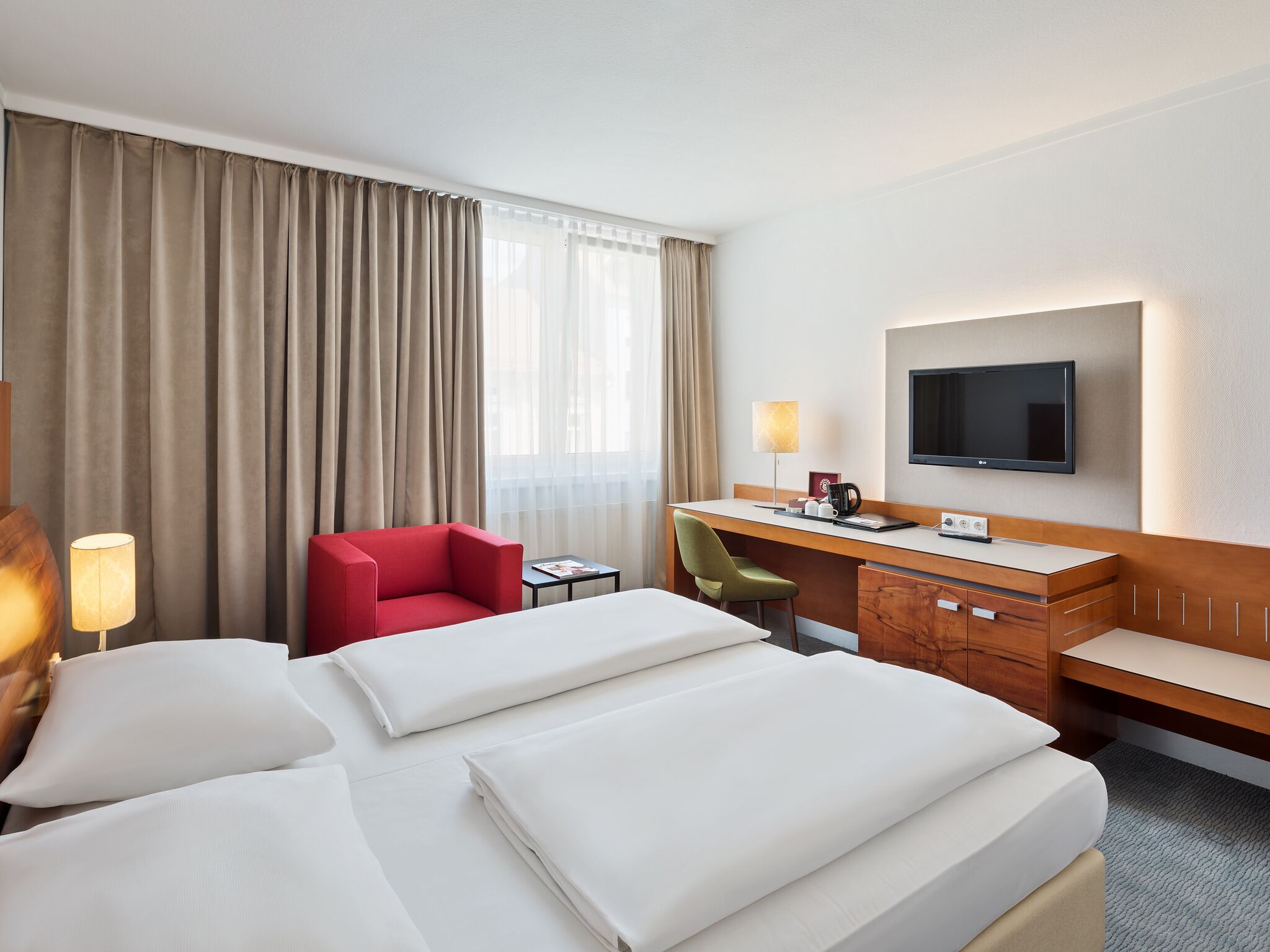 Minibar, in-room safe, desk, blackout curtains