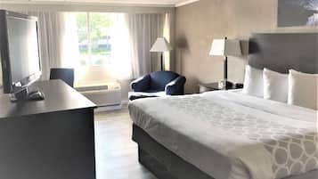 In-room safe, desk, laptop workspace, blackout drapes