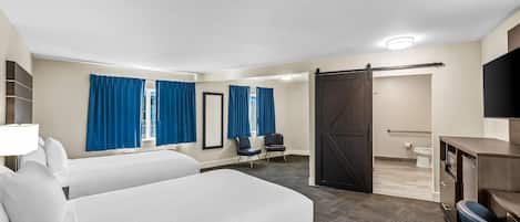 Room, 2 Double Beds, Accessible, Non Smoking (Mobility/Hearing, Tub w/Grab Bars) | Desk, cots/infant beds, free WiFi, bed sheets