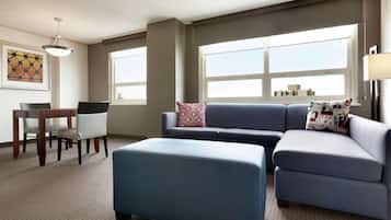 Flat-screen TV, iPod dock