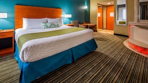 Premium bedding, pillow-top beds, desk, blackout curtains