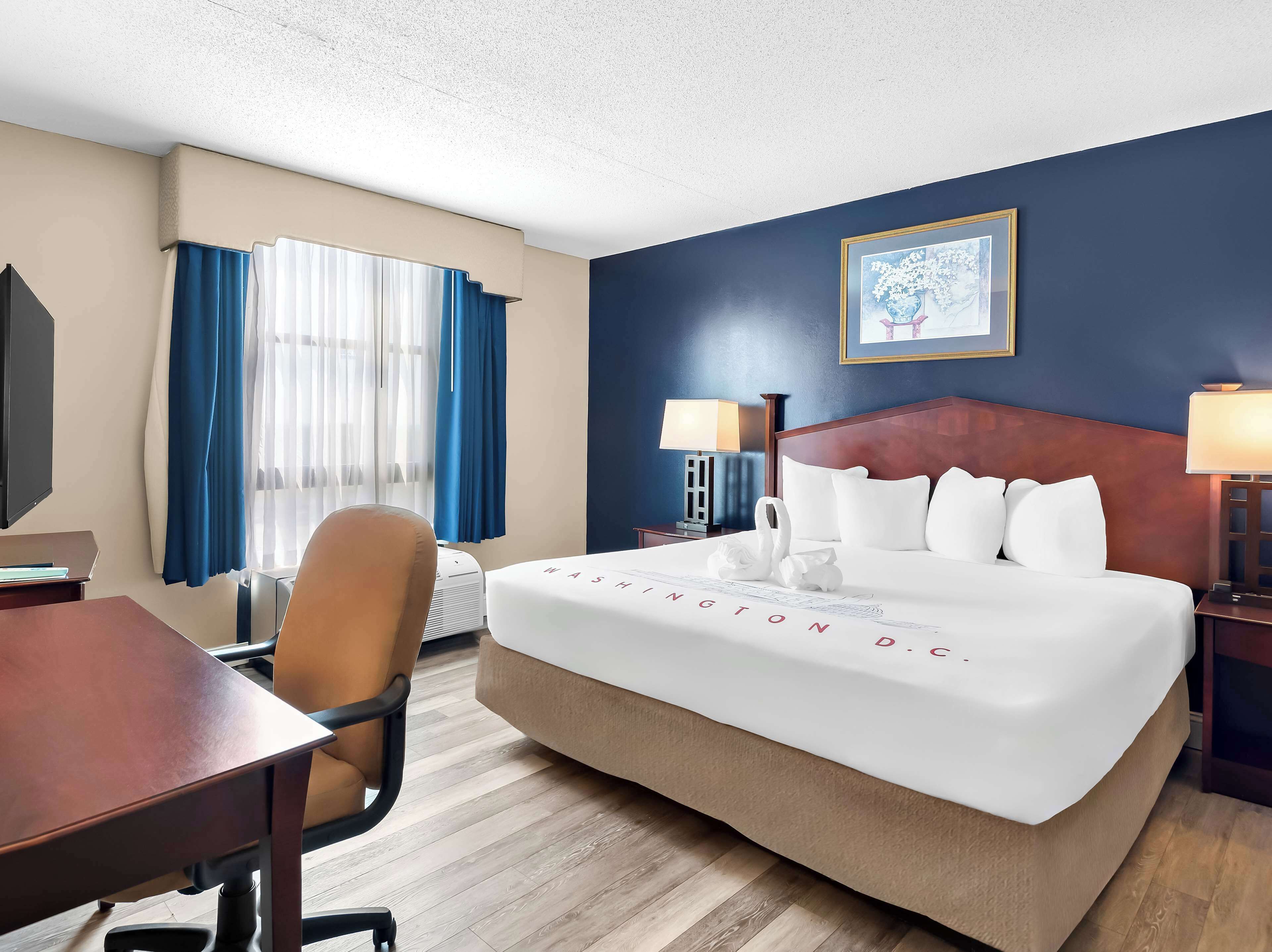 In-room safe, desk, laptop workspace, blackout drapes