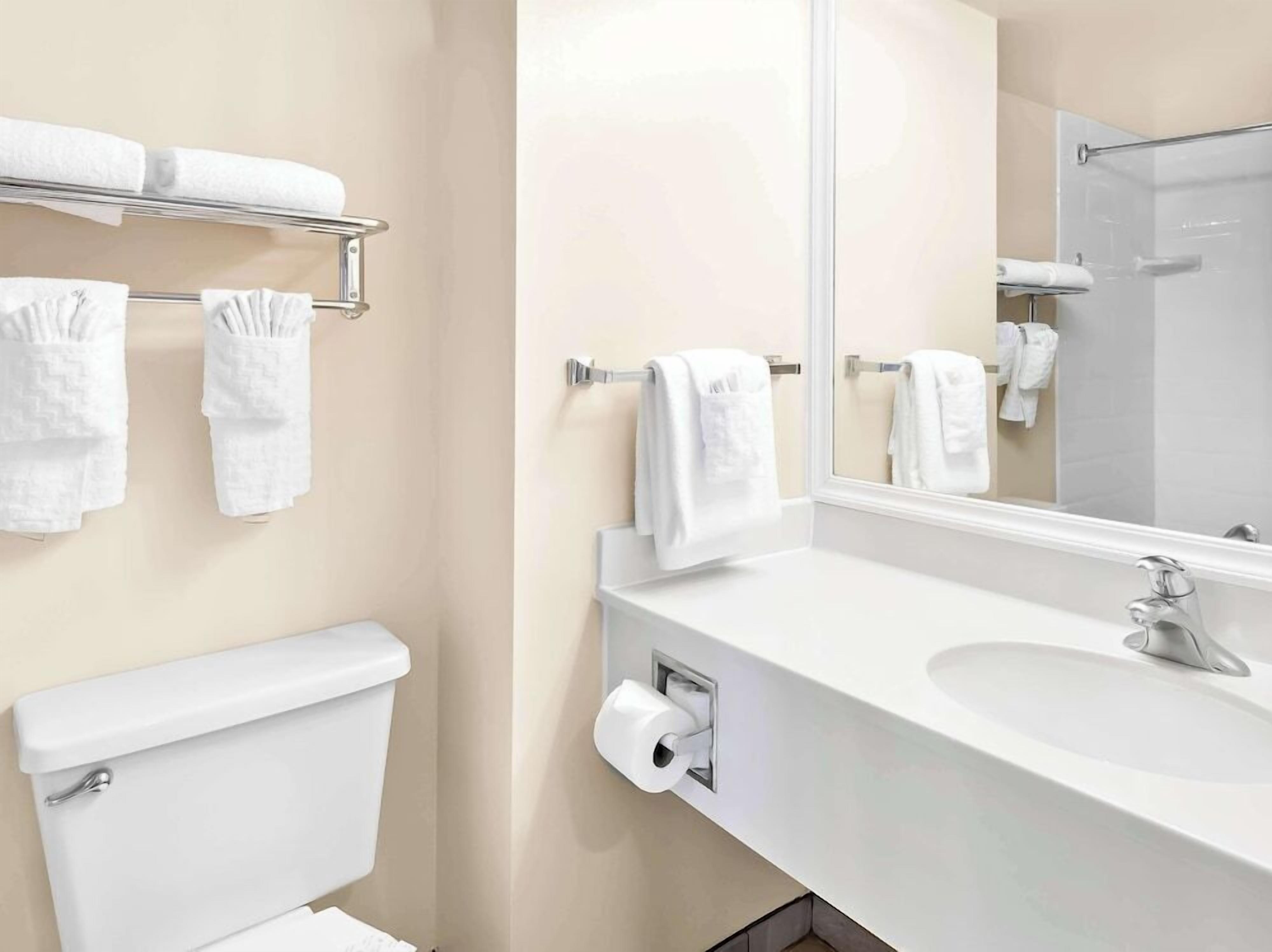 Bathroom | Combined shower/tub, free toiletries, hair dryer, towels