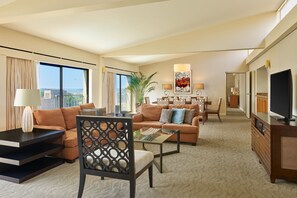 Royal Suite, 1 Bedroom (SW-M) | Living room | 55-inch Smart TV with satellite channels, TV, video-game console - The Westin Kansas City at Crown Center (Kansas City)