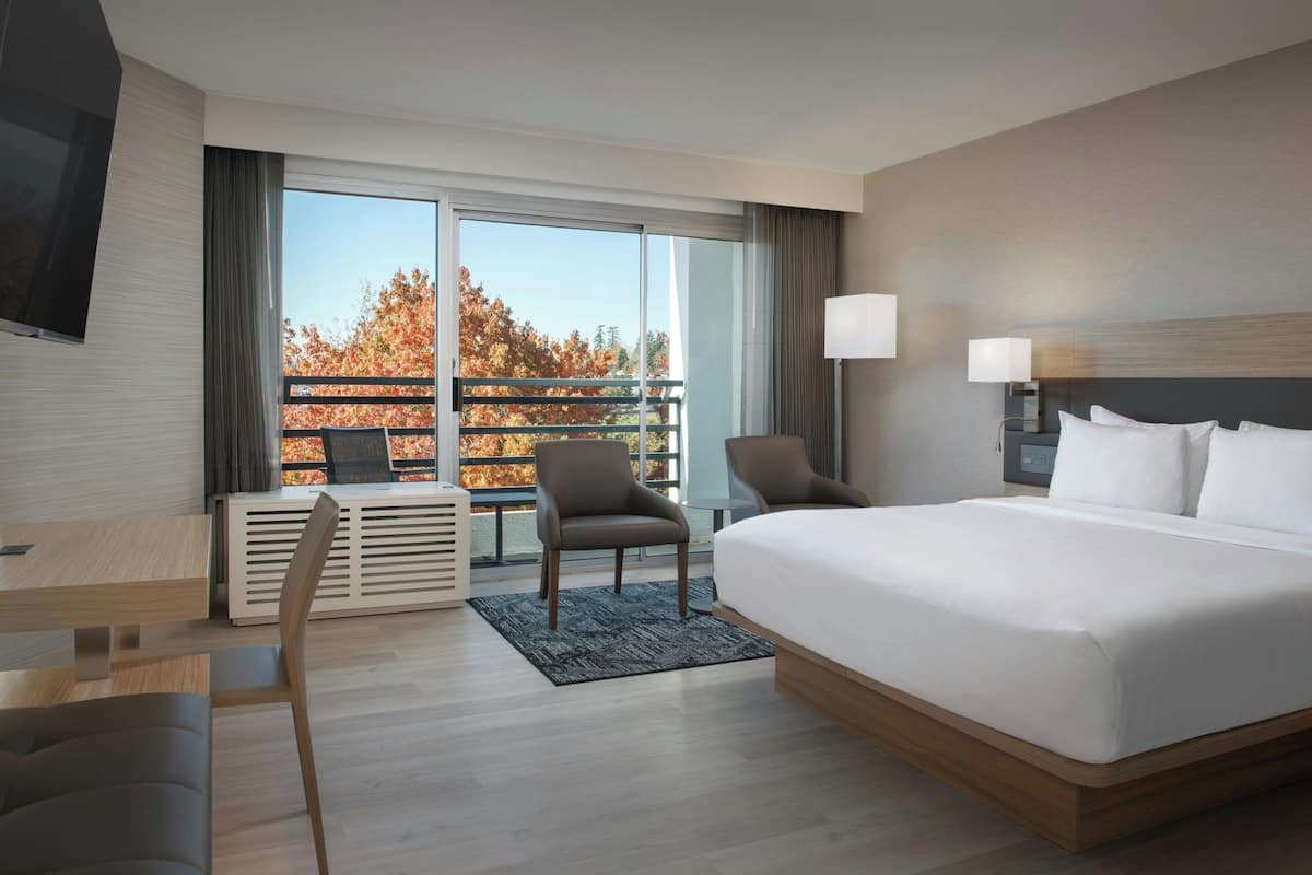 1 bedroom, hypo-allergenic bedding, desk, laptop workspace