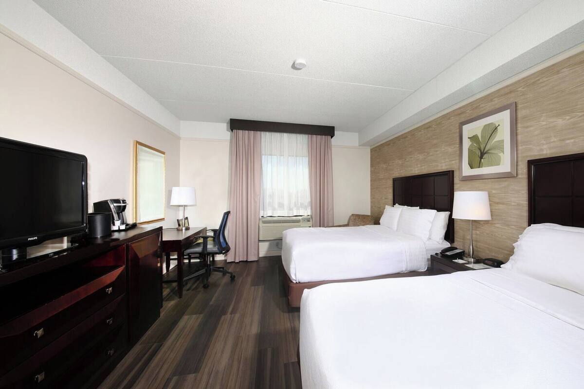 Standard Room, 2 Queen Beds | In-room safe, desk, laptop workspace, blackout curtains