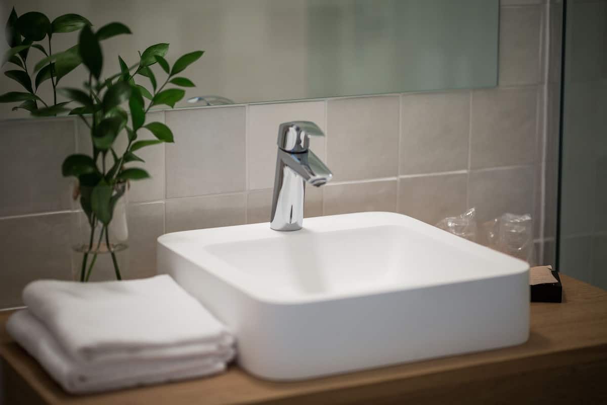 free toiletries, hair dryer, bidet, towels