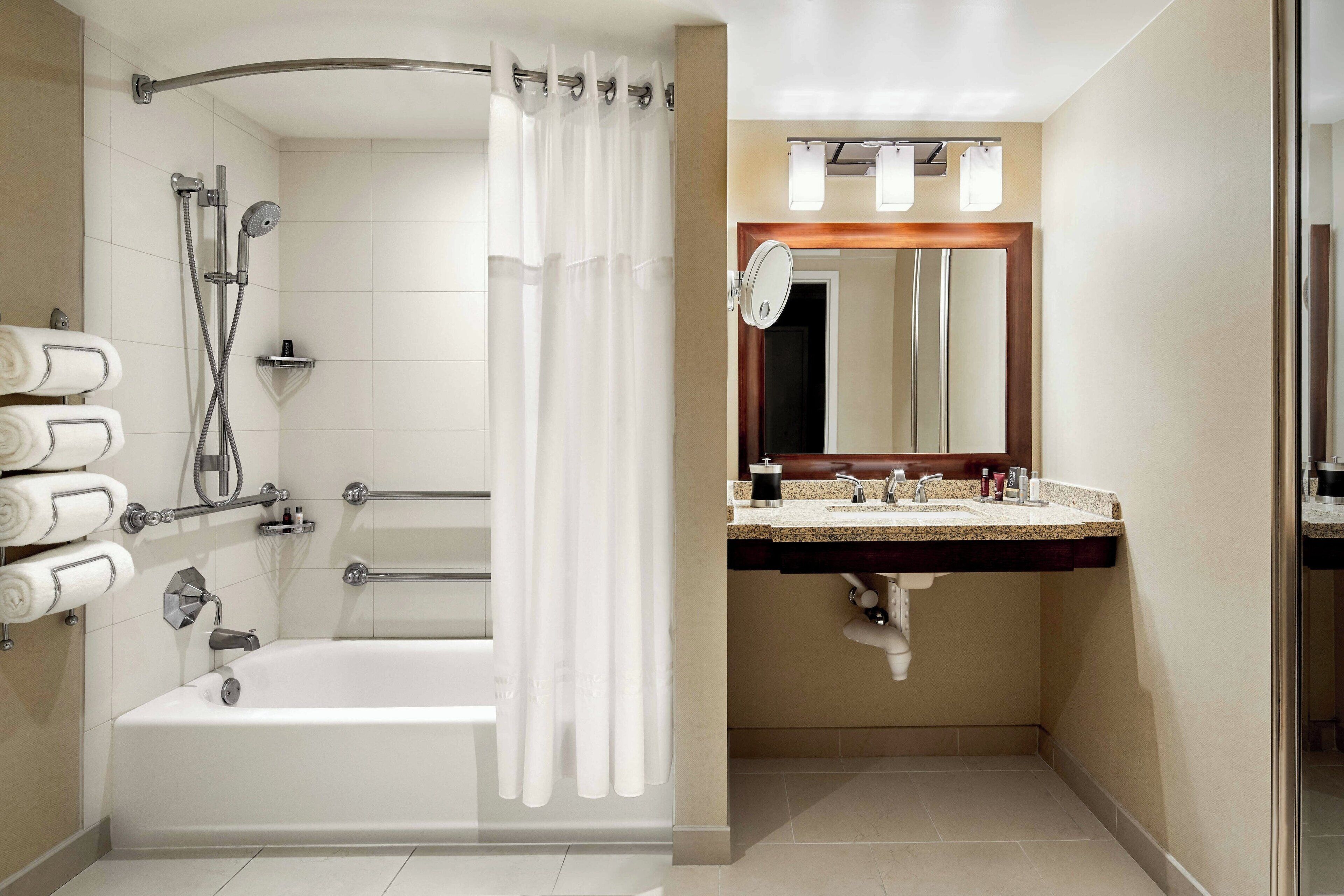 free toiletries, hair dryer, towels, soap