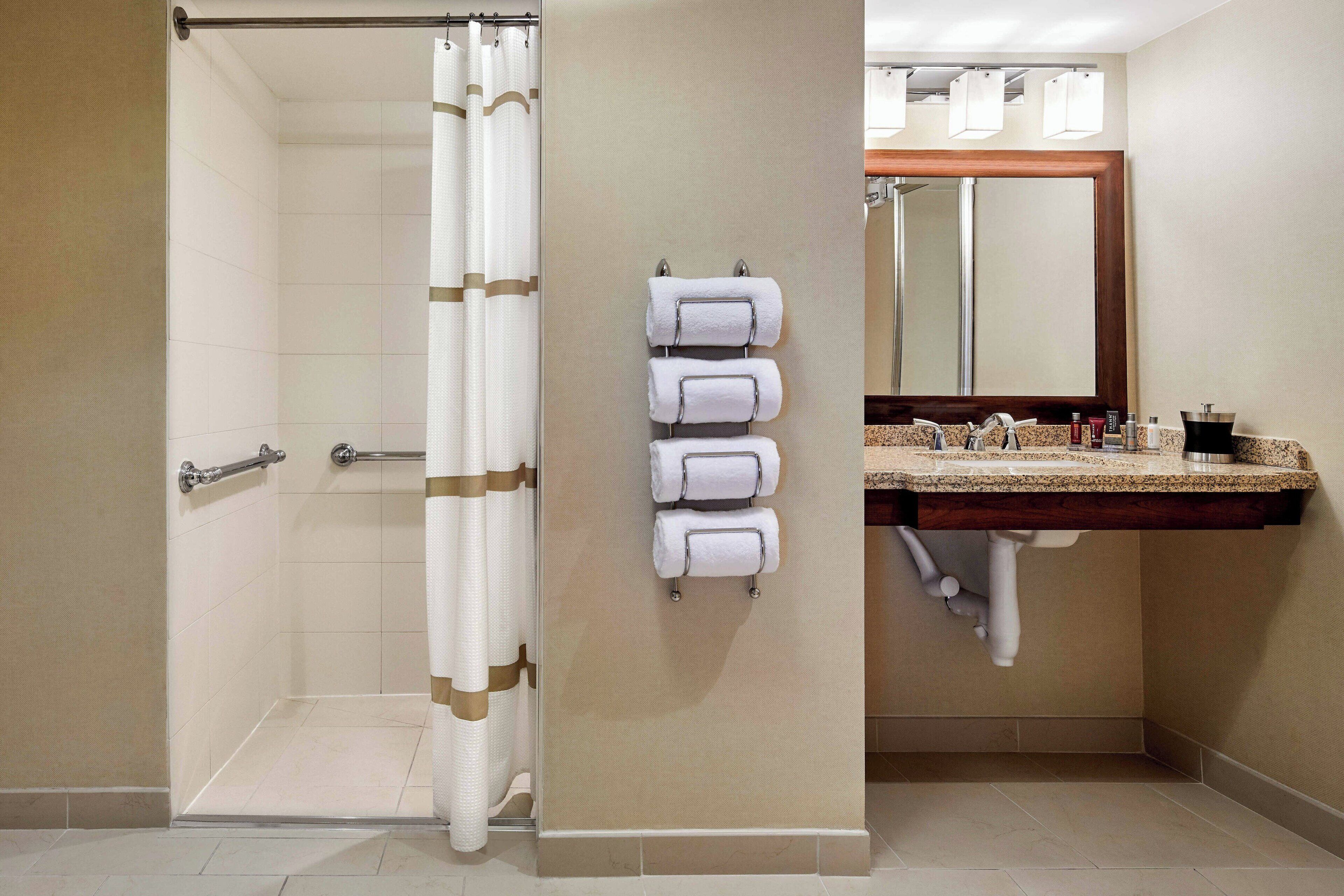 free toiletries, hair dryer, towels, soap