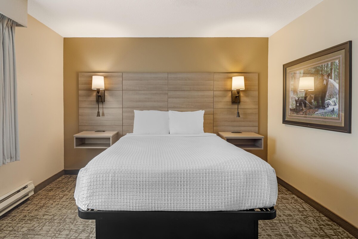 Chambre Standard, 1 grand lit, non-fumeur, réfrigérateur et four à micro-ondes | Lit avec matelas à plateau-coussin, coffre-fort, bureau