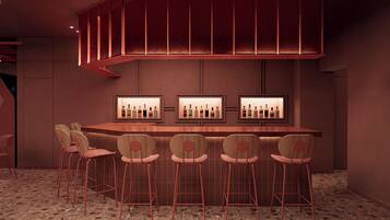 Aamiainen ja lounas; kansainvälinen keittiö, näkymät uima-altaalle