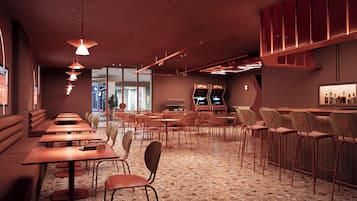 Breakfast, lunch, dinner served; international cuisine, pool views