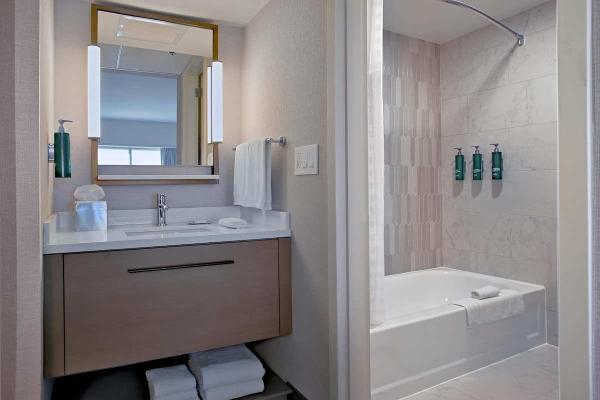 Free toiletries, hair dryer, towels