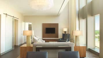 42-inch LCD TV with premium TV channels, TV, iPod dock