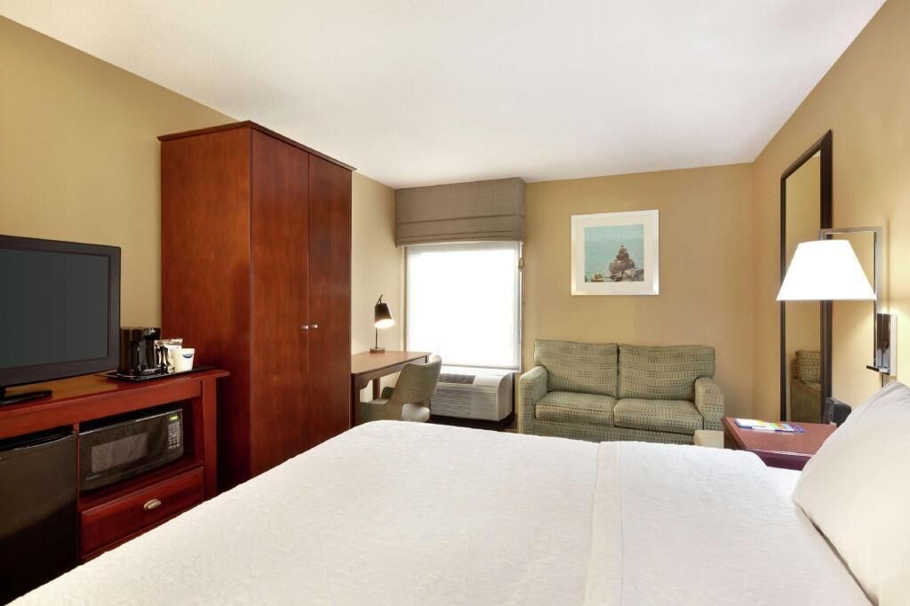 Premium bedding, desk, blackout curtains, iron/ironing board