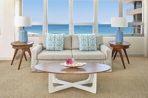 Penthouse, Balcony, Ocean View (Suite) | Living area | 49-inch LCD TV with cable channels, TV