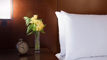 Allergitestet sengetøy, safe på rommet og skrivebord