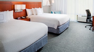 1 bedroom, desk, blackout drapes, iron/ironing board