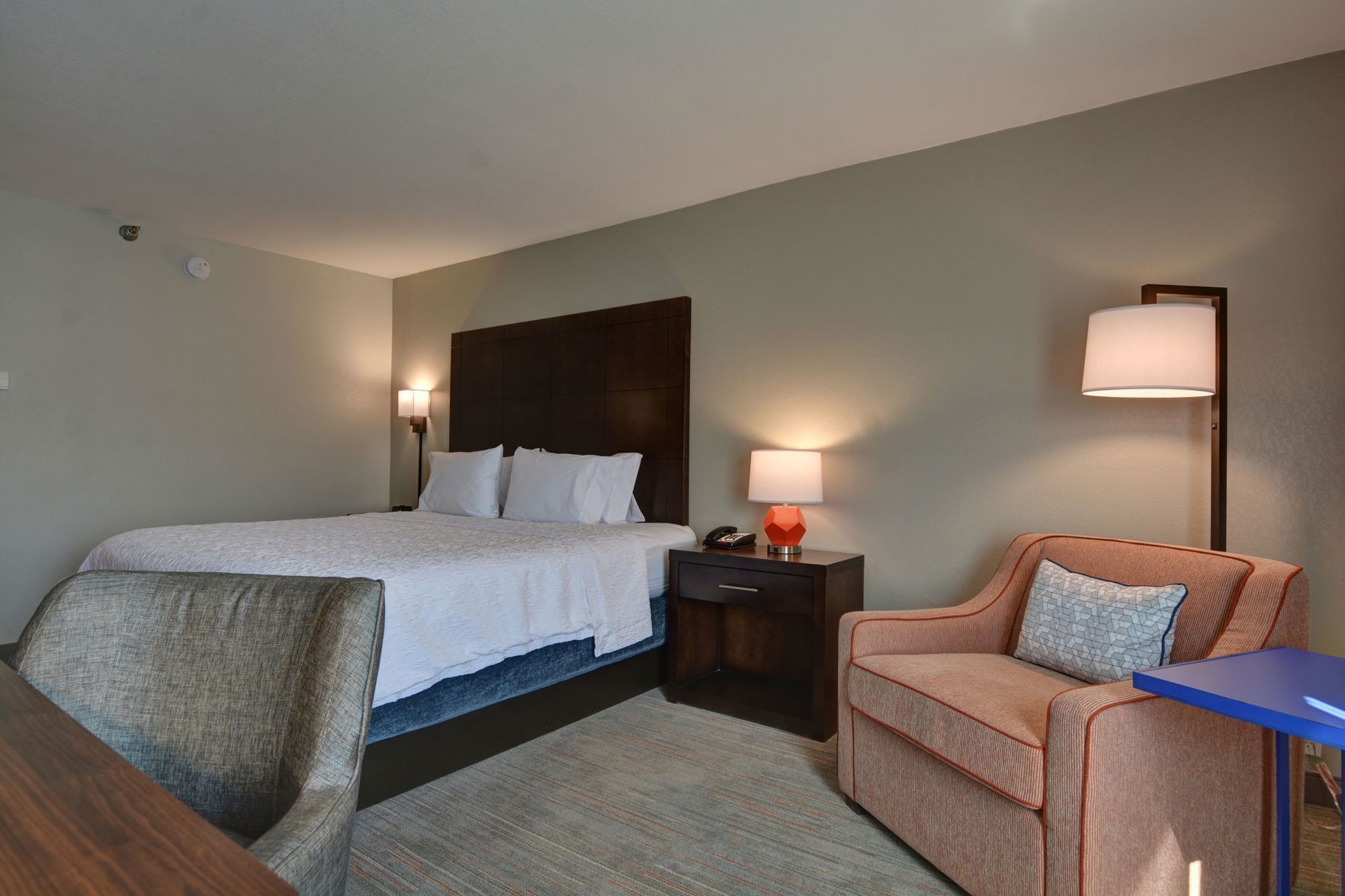 In-room safe, desk, laptop workspace, blackout curtains