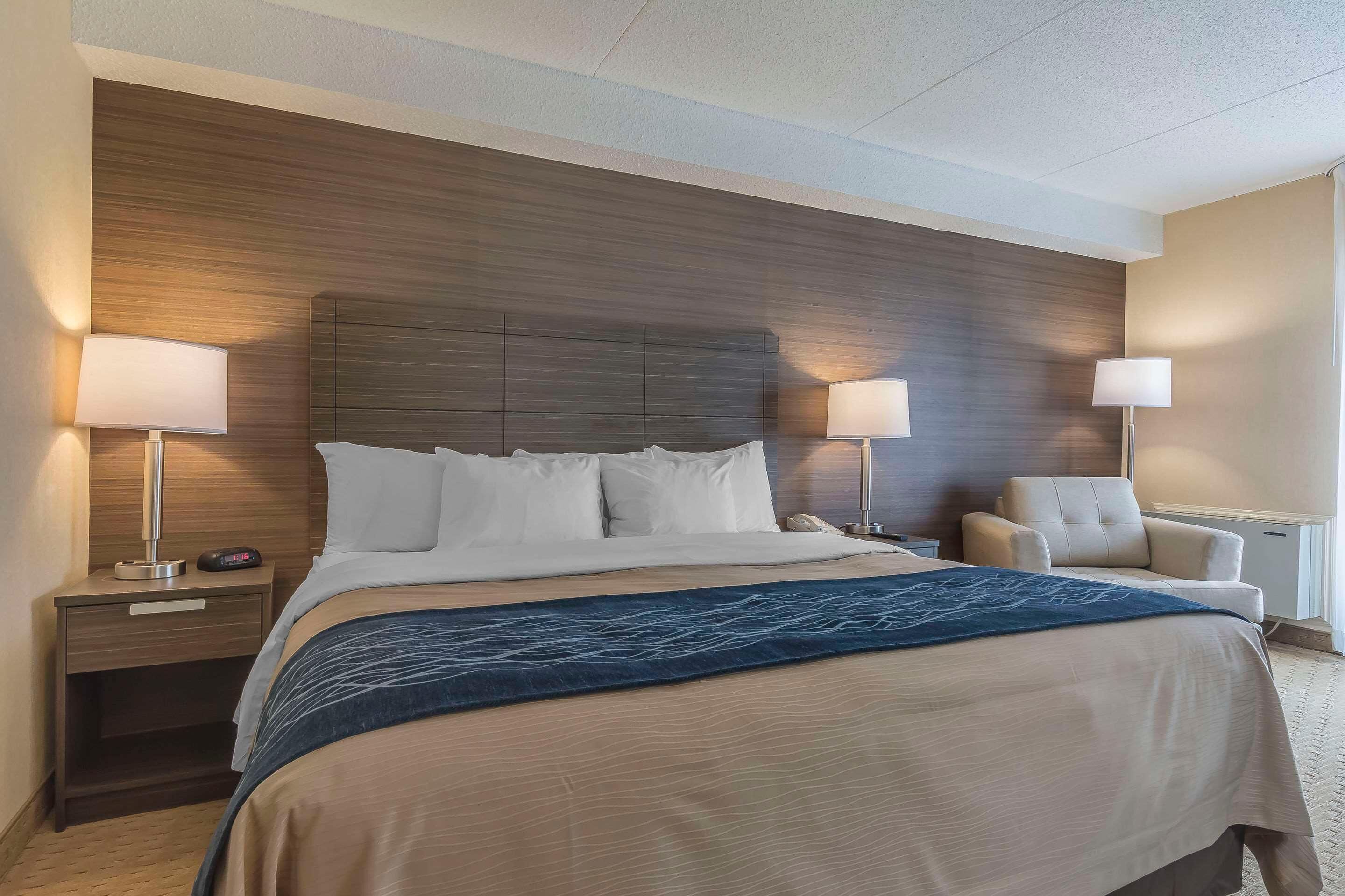 Premium bedding, pillow-top beds, desk, blackout curtains