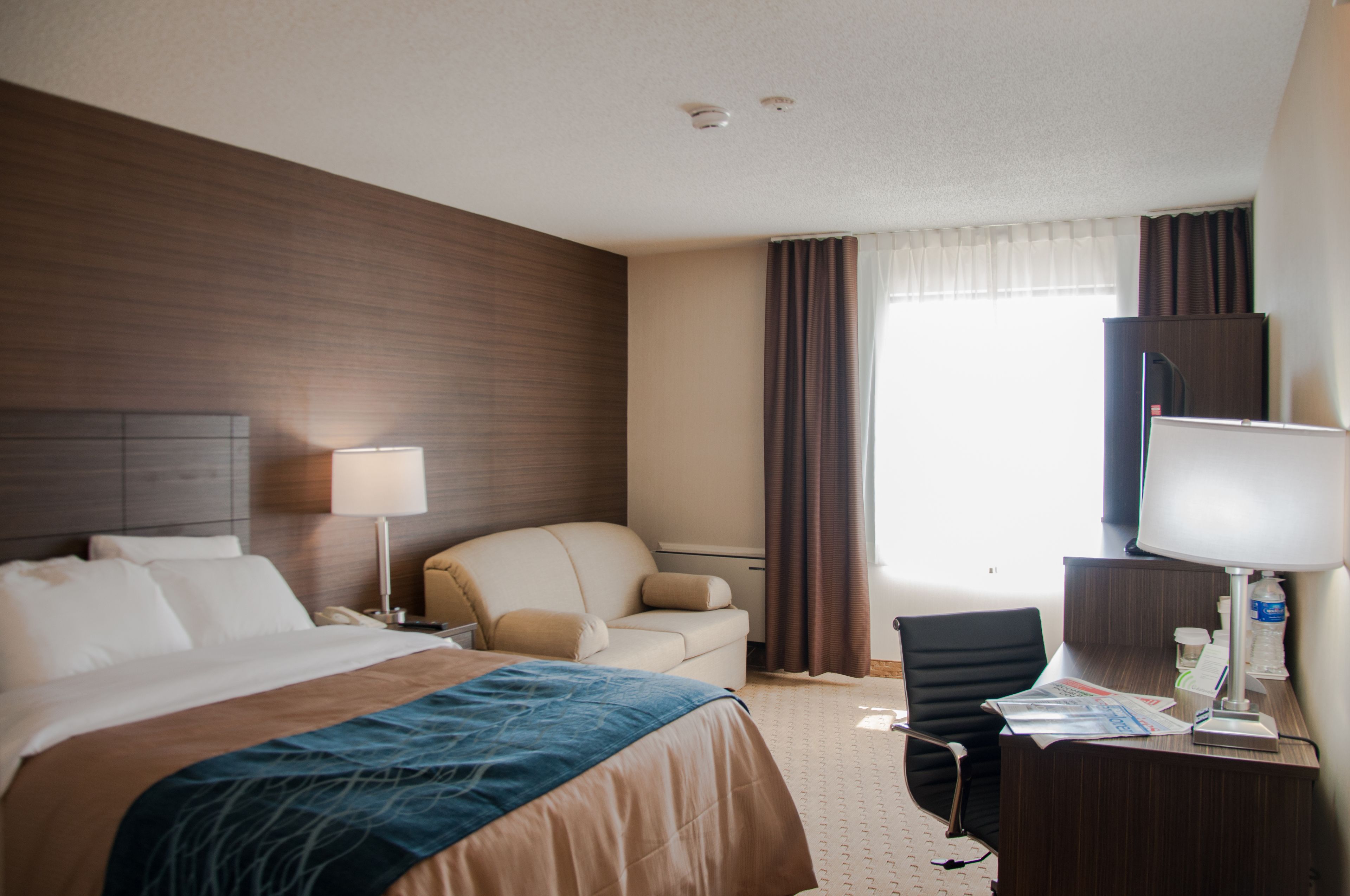 deluxe queen room with sofa bed, upper floor | premium bedding, pillow-top beds, desk, blackout curtains